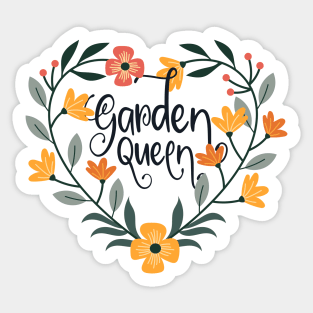 Garden Queen, cute female amateur gardener, flower gardening Sticker